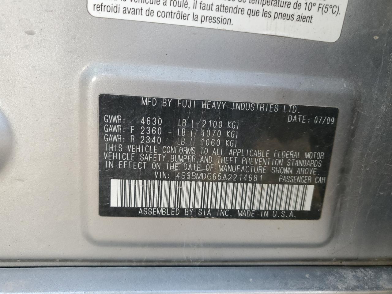 Subaru Legacy 3.6r Premium Image 12